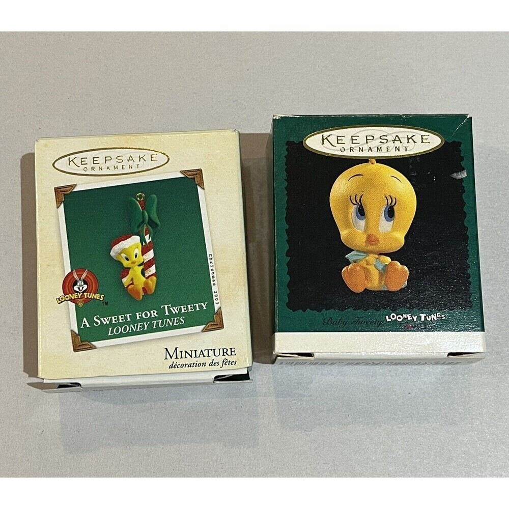 1996 BABY TWEETY/2003 Tweety Looney Tunes Hallmark Keepsake Miniature Ornament